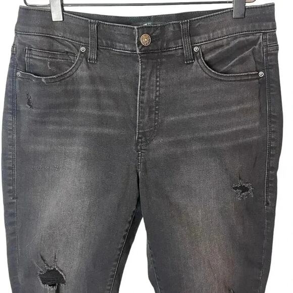 Lularoe Women’s Sz 30 Skinny Jeans Distressed Black Wash Stretch - Picture 2 of 6